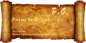 Palay Orália névjegykártya
